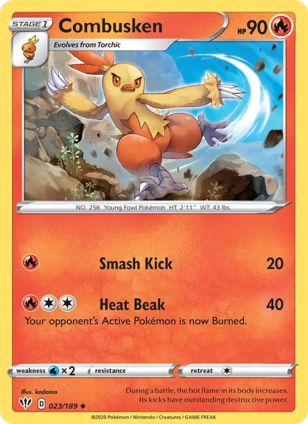 Combusken Uncommon Pokemon card #23 from Darkness Ablaze