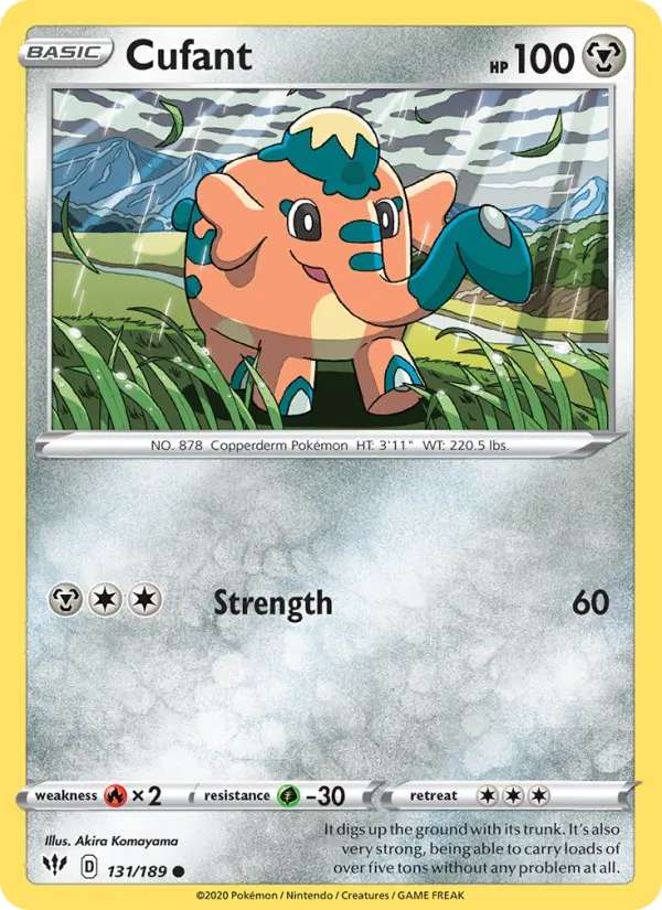 Cufant Common Pokemon card #131 from Darkness Ablaze