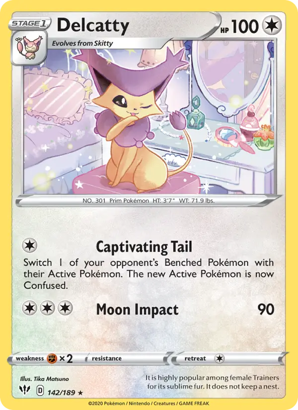 Delcatty Rare Pokemon card #142 from Darkness Ablaze