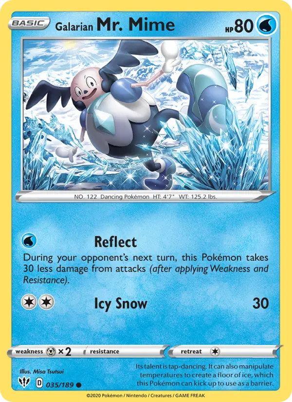 Galarian Mr. Mime Common Pokemon card #35 from Darkness Ablaze