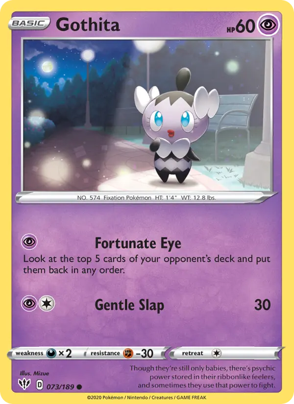 Gothita Common Pokemon card #73 from Darkness Ablaze