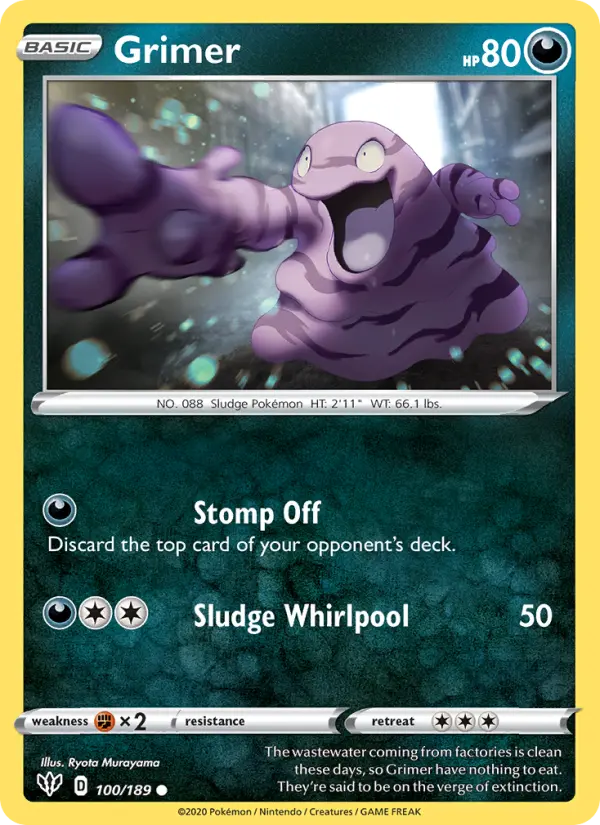 Grimer Common Pokemon card #100 from Darkness Ablaze