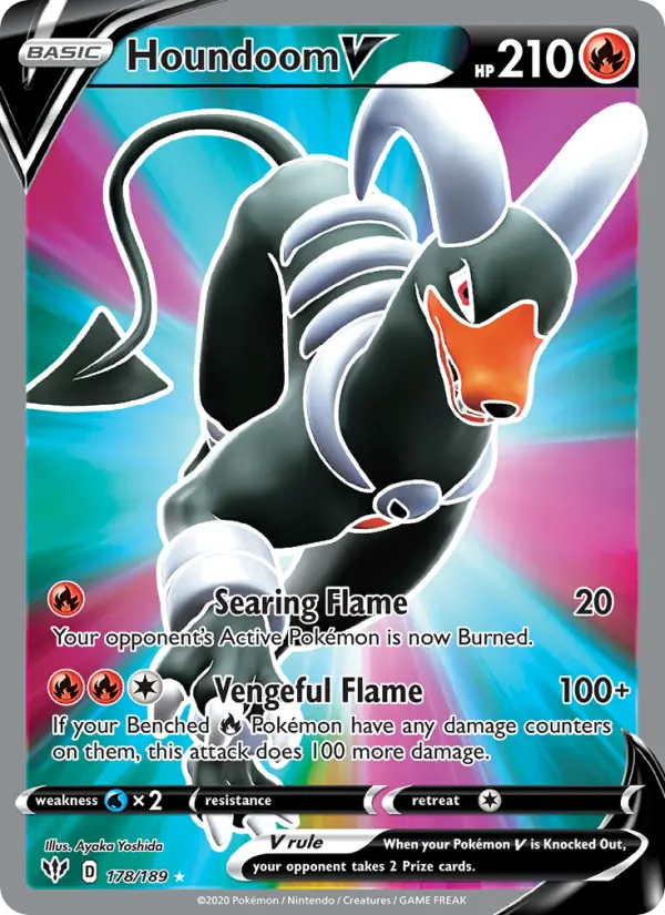 Houndoom V Ultra Rare Pokemon card #178 from Darkness Ablaze
