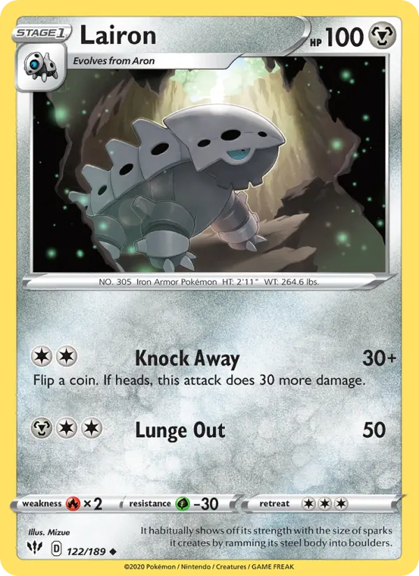 Lairon Uncommon Pokemon card #122 from Darkness Ablaze