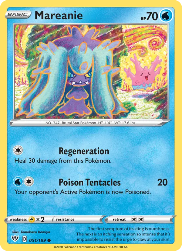 Mareanie Common Pokemon card #51 from Darkness Ablaze