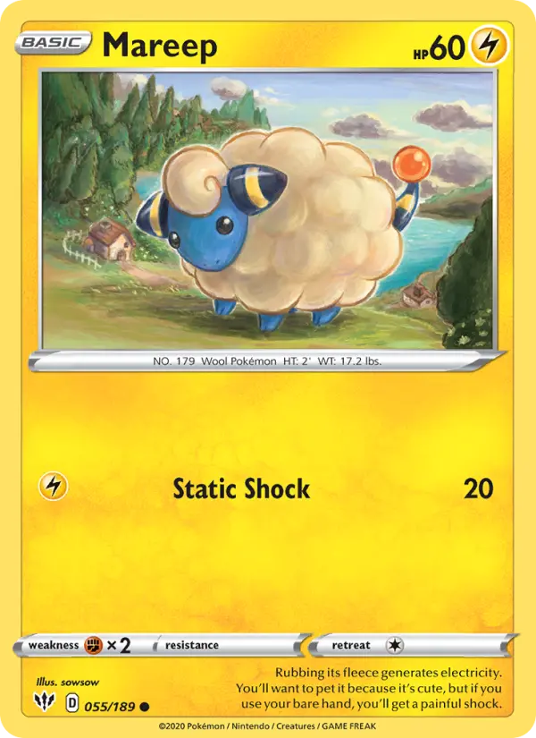 Mareep Common Pokemon card #55 from Darkness Ablaze