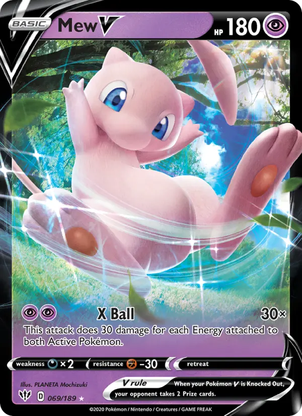 Mew V Holo Rare V Pokemon card #69 from Darkness Ablaze