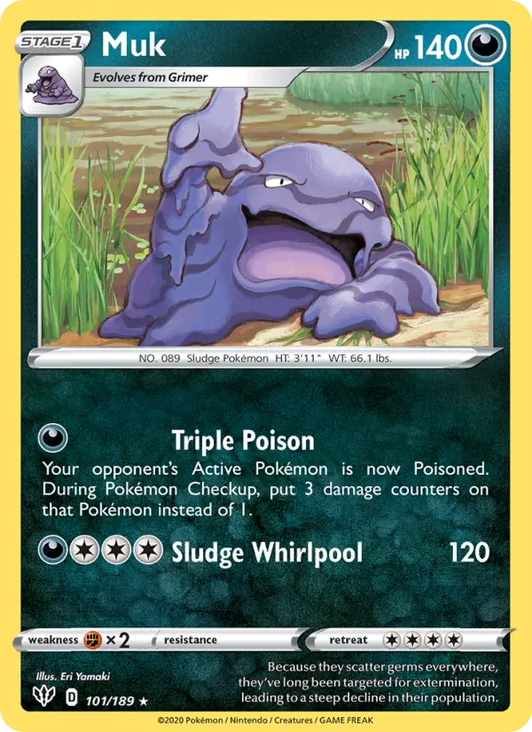Muk Rare Pokemon card #101 from Darkness Ablaze