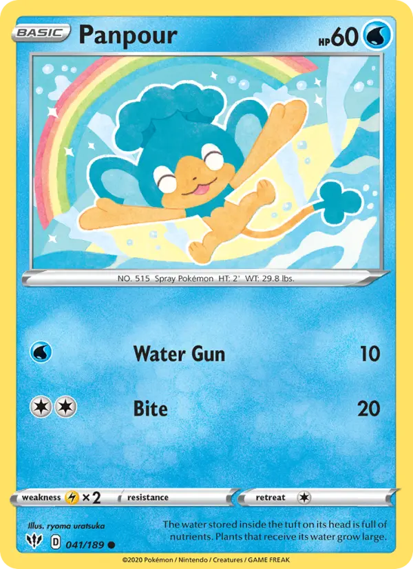 Panpour Common Pokemon card #41 from Darkness Ablaze
