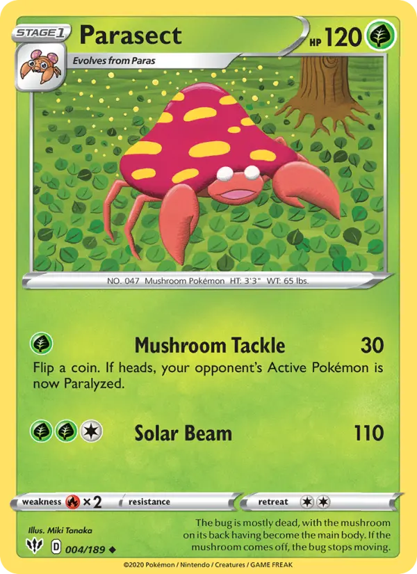 Parasect Uncommon Pokemon card #4 from Darkness Ablaze