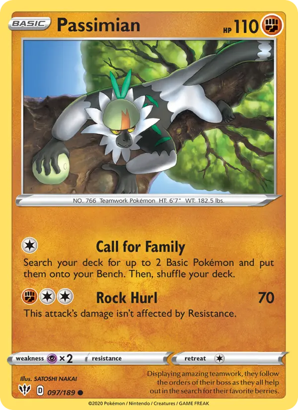 Passimian Common Pokemon card #97 from Darkness Ablaze