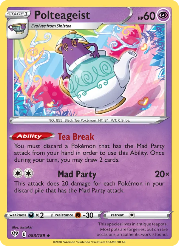 Polteageist Uncommon Pokemon card #83 from Darkness Ablaze
