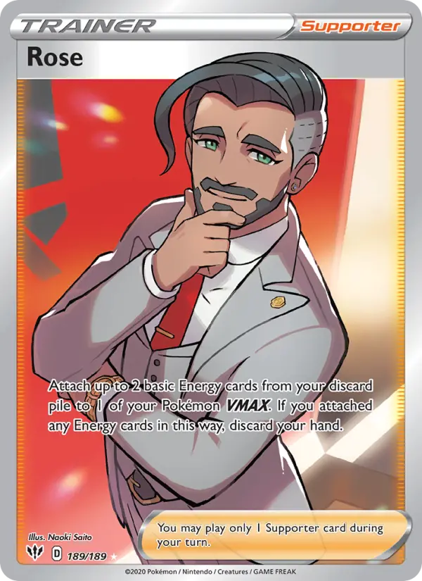 Rose Ultra Rare Pokemon card #189 from Darkness Ablaze