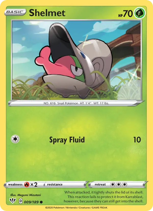 Shelmet Common Pokemon card #9 from Darkness Ablaze