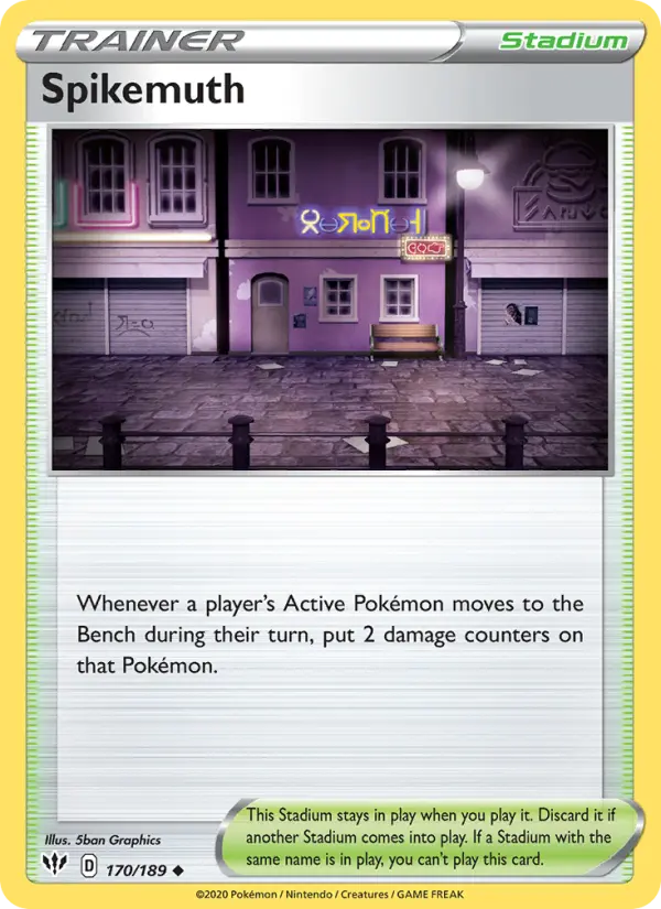 Spikemuth Uncommon Pokemon card #170 from Darkness Ablaze