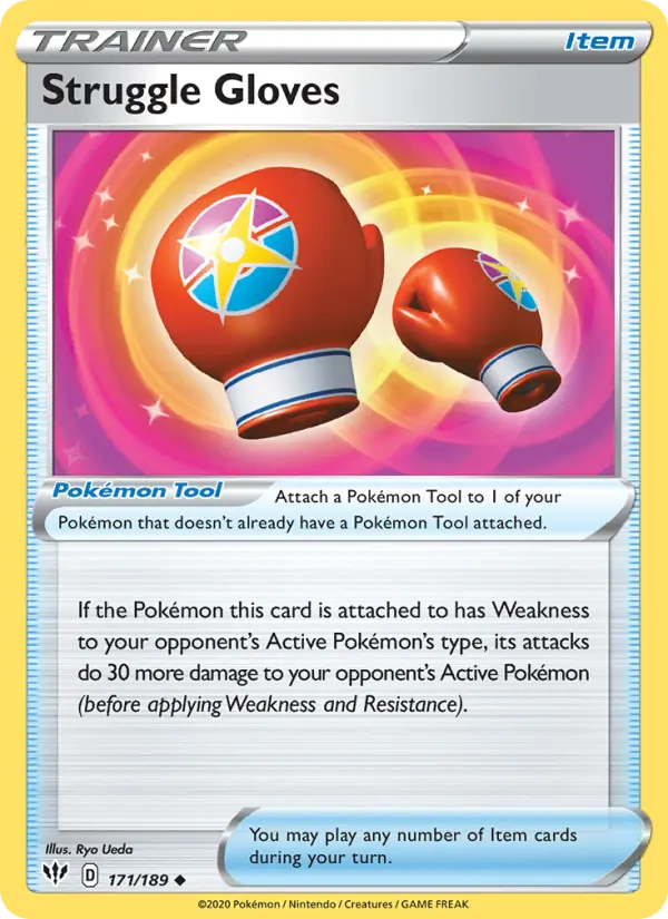 Struggle Gloves Uncommon Pokemon card #171 from Darkness Ablaze