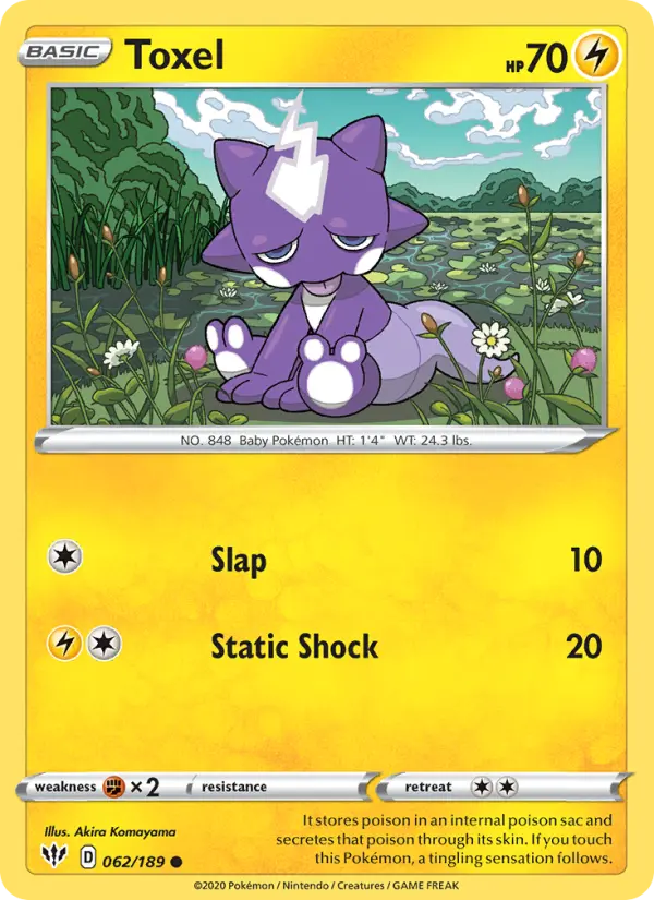 Toxel Common Pokemon card #62 from Darkness Ablaze