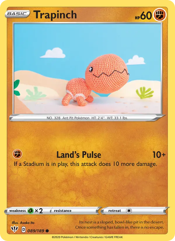Trapinch Common Pokemon card #89 from Darkness Ablaze