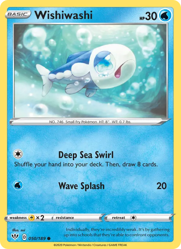 Wishiwashi Common Pokemon card #50 from Darkness Ablaze