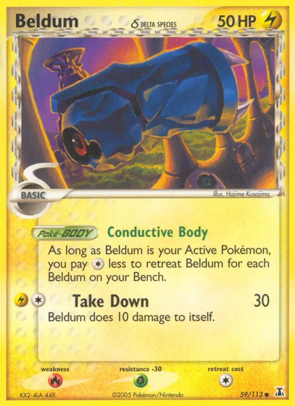 Beldum δ Common Pokemon card #59 from Delta Species