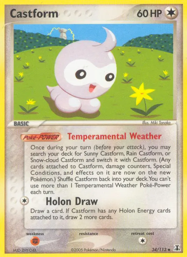 Castform Uncommon Pokemon card #34 from Delta Species