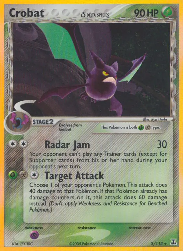 Crobat δ Rare Pokemon card #2 from Delta Species