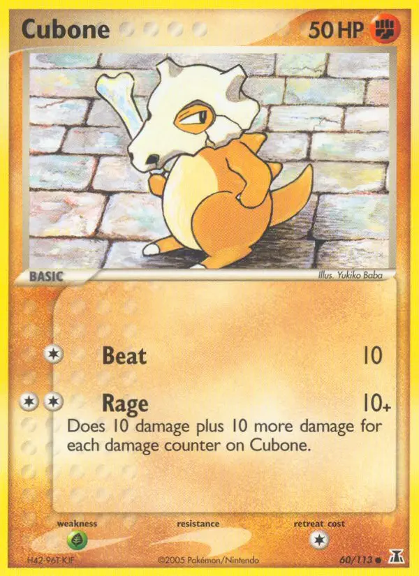 Cubone Common Pokemon card #60 from Delta Species