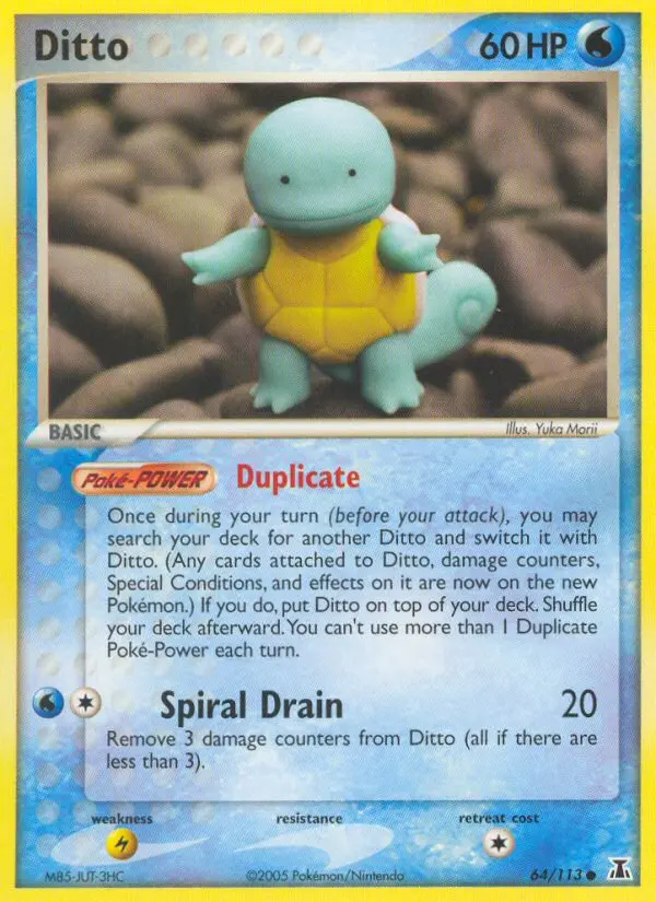 Ditto Common Pokemon card #64 from Delta Species