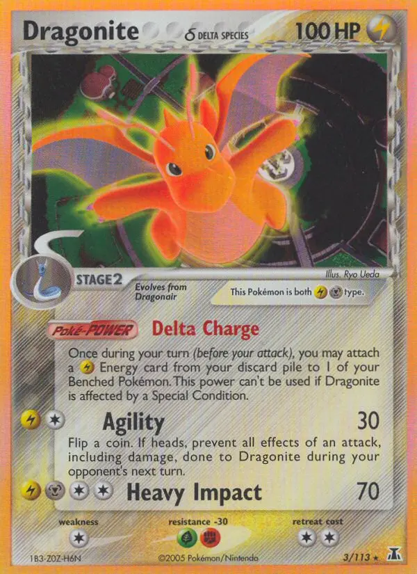 Dragonite δ Rare Pokemon card #3 from Delta Species
