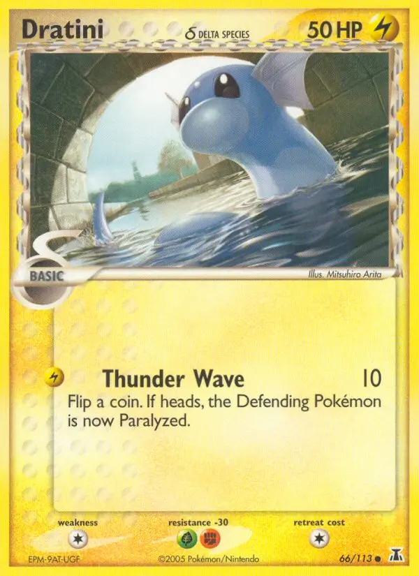 Dratini δ Common Pokemon card #66 from Delta Species