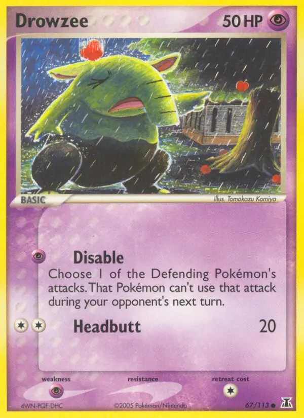 Drowzee Common Pokemon card #67 from Delta Species