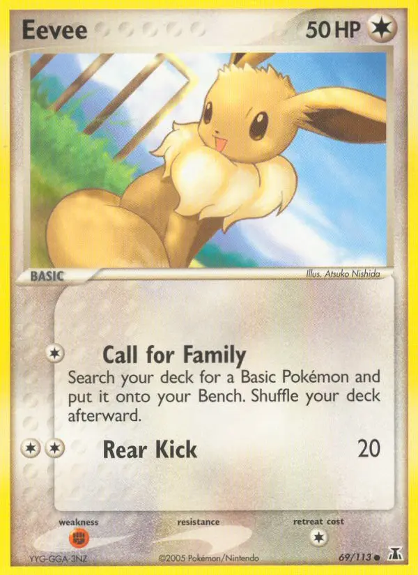Eevee Common Pokemon card #69 from Delta Species
