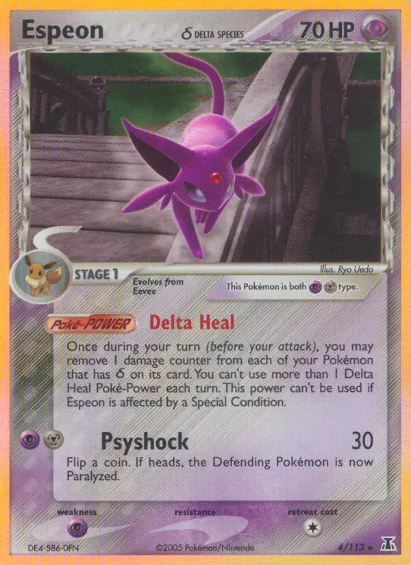 Espeon δ Rare Pokemon card #4 from Delta Species