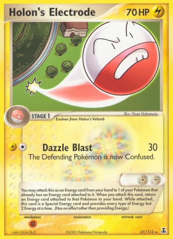 Holon's Electrode Rare Pokemon card #21 from Delta Species