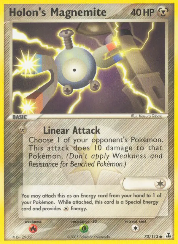 Holon's Magnemite Common Pokemon card #70 from Delta Species