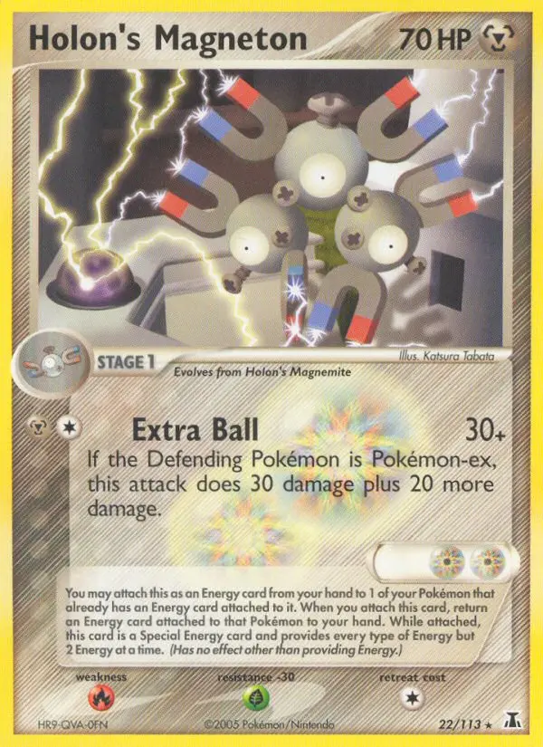 Holon's Magneton Rare Pokemon card #22 from Delta Species