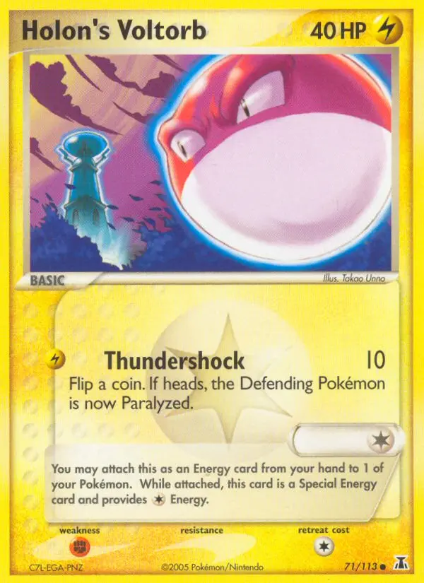 Holon's Voltorb Common Pokemon card #71 from Delta Species