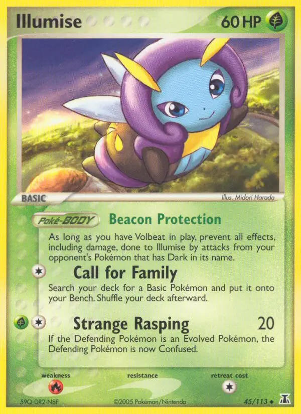 Illumise Uncommon Pokemon card #45 from Delta Species