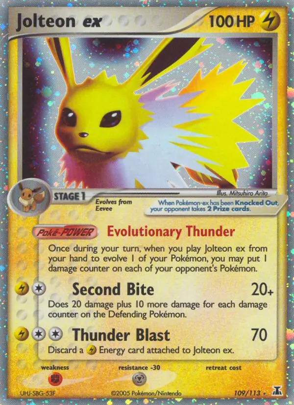 Jolteon ex Rare Pokemon card #109 from Delta Species