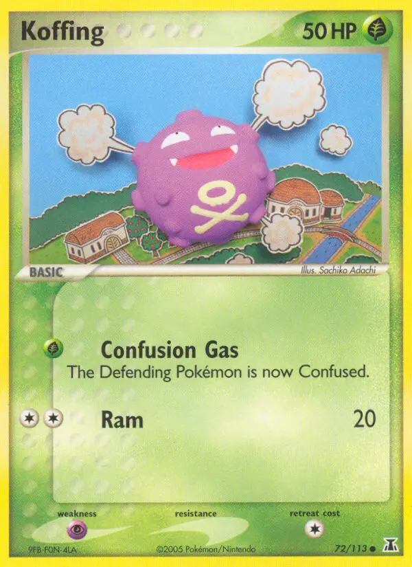 Koffing Common Pokemon card #72 from Delta Species