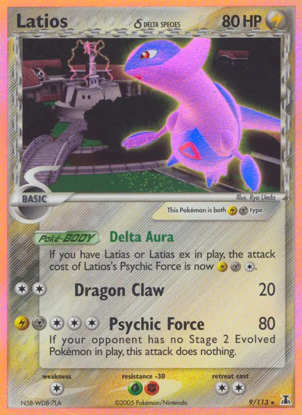 Latios δ Rare Pokemon card #9 from Delta Species