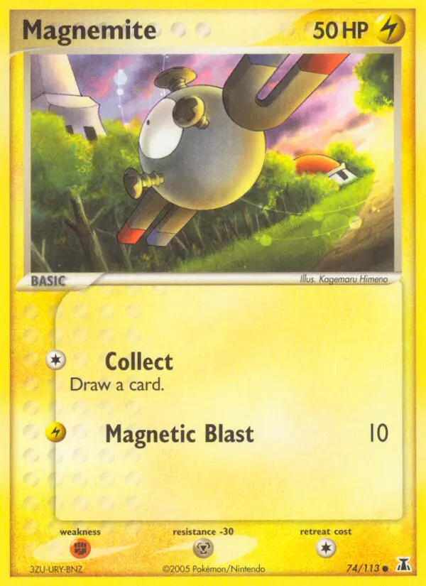 Magnemite Common Pokemon card #74 from Delta Species