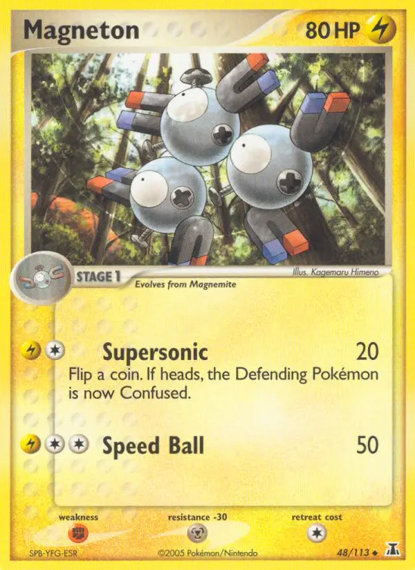 Magneton Uncommon Pokemon card #48 from Delta Species