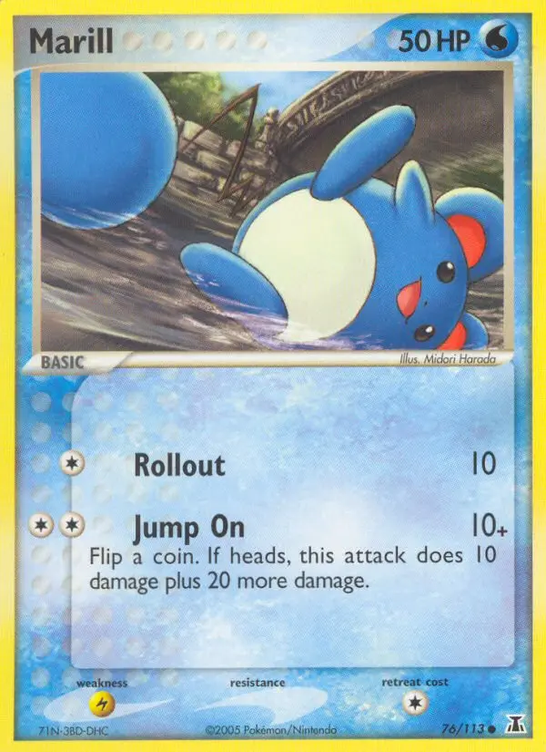 Marill Common Pokemon card #76 from Delta Species