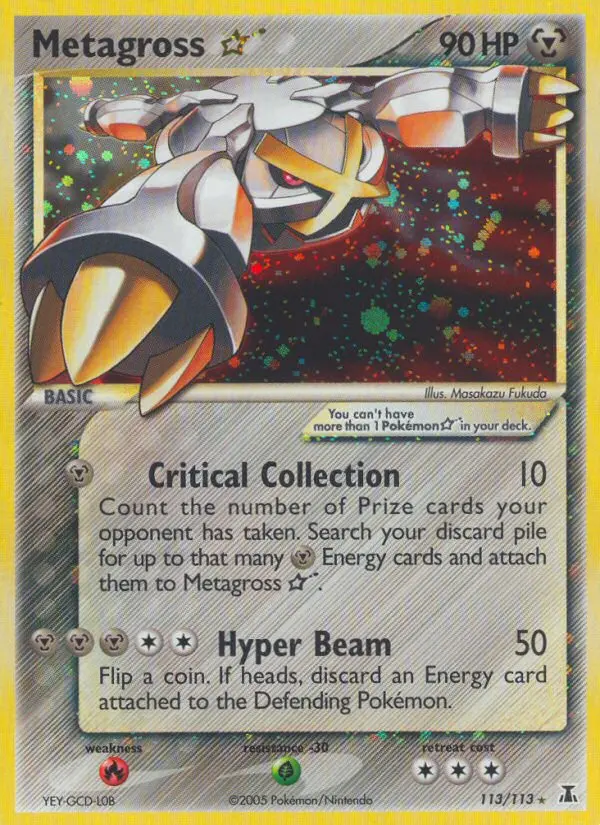 Metagross Star Rare Pokemon card #113 from Delta Species
