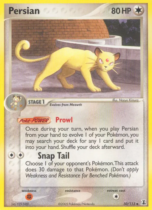 Persian Uncommon Pokemon card #50 from Delta Species