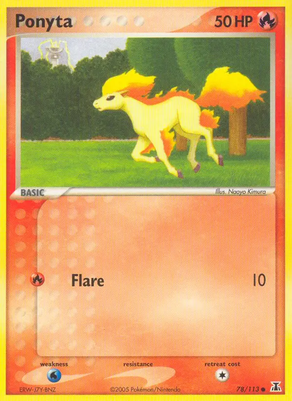 Ponyta Common Pokemon card #78 from Delta Species