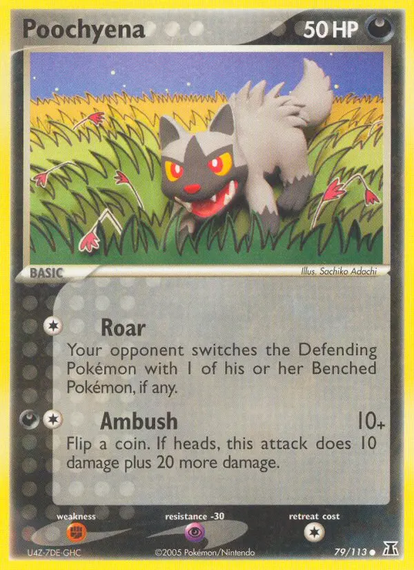 Poochyena Common Pokemon card #79 from Delta Species