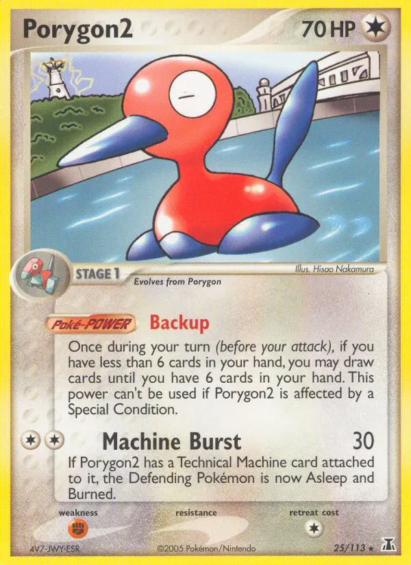 Porygon2 Rare Pokemon card #25 from Delta Species