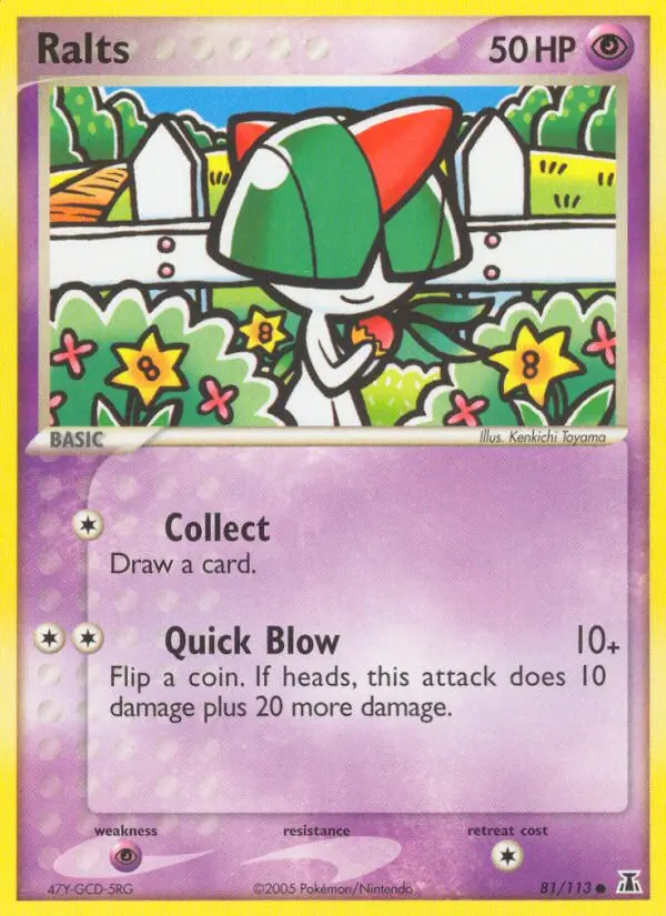Ralts Common Pokemon card #81 from Delta Species